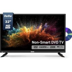 TuTu 32 Inch TV with DVD Player Built-in, 720P HD Flat Screen LED 