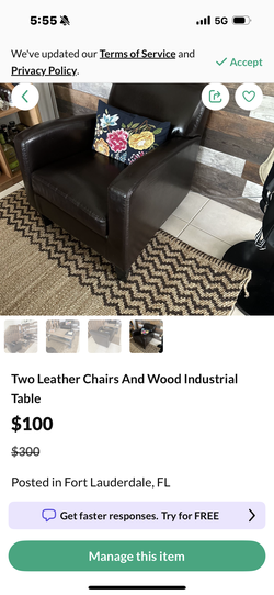 IKEA leather chairs and table