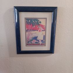 VINTAGE ORIGINAL HAWAII ROMANTIC MATSON LINES BROCHURE COVER FRAMED