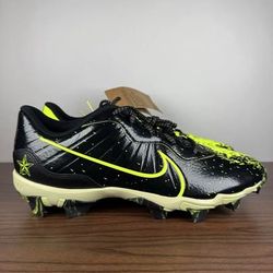 Nike Alpha Huarache Keystone 4 Baseball Cleats Black/Lime FV6098-001 Mens 11.5