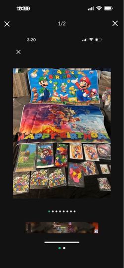 Mario Brothers party supplies