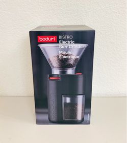 NEW Bodum Bistro Conical Burr Electric Coffee Grinder Black: 12 Settings, Stainless