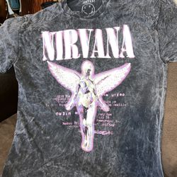 Nirvana In Utero Album Art Neon graphic Tee size M