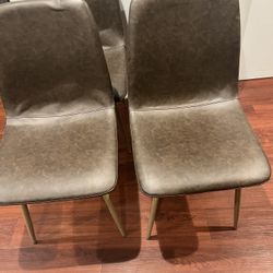 Set of 4 Brown Dining Chairs