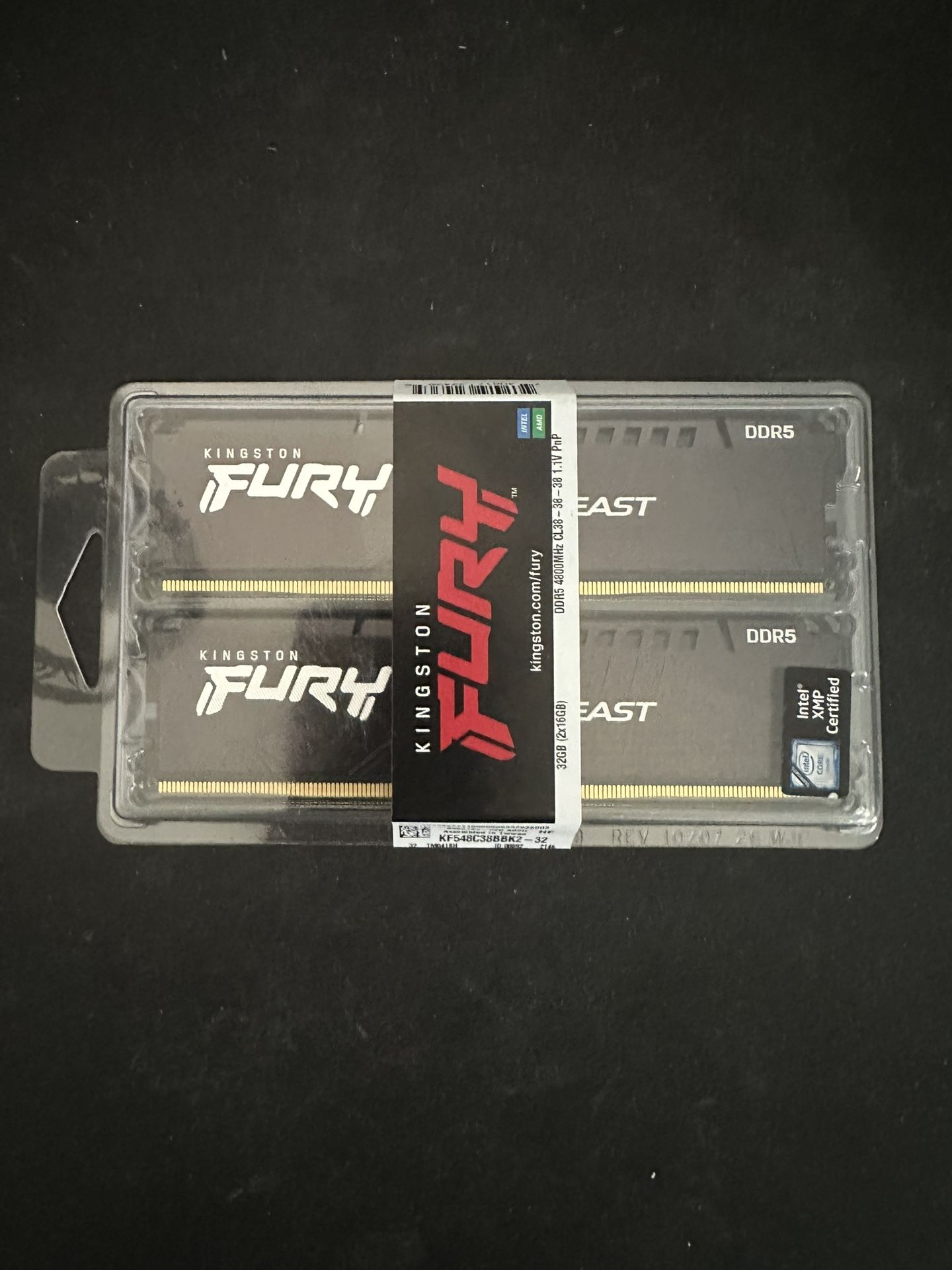 Kingston Fury Beast 32GB Kit (16GB x 2pcs) DDR5 4800MHz Desktop Memory