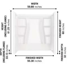 A000711A Delta Classic 500 60 in. W x 61.25 in. H x 32 in. D 3-Piece Direct-to-Stud Alcove Bathtub Shower Surrounds in High Gloss White