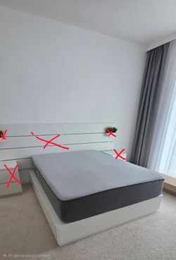 QUEEN bed frame with 6 drawers + mattress
