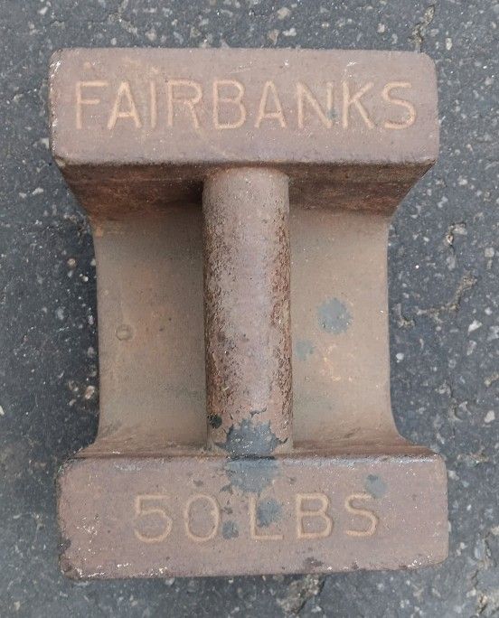 Antique Fairbanks 50lb calibration weight.