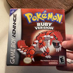 Pokémon: Ruby Version (Game Boy Advance, 2003) with Box and Manual, Dry Battery