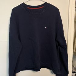 Navy cropped Tommy Hilfiger sweatshirt 
