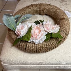Pink And Green Wreath For Bathroom Wall Decor 