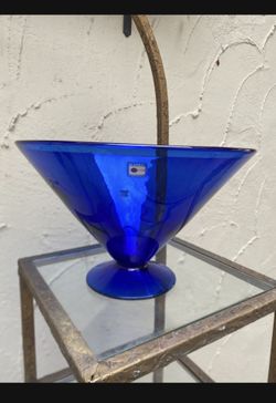 Blenko Glass Bowl Cobalt