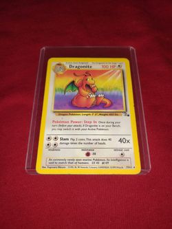 Rare Old 1999 Pokemon - Dragonite Game Card - 19/62