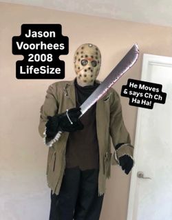 RARE 2008 Halloween 6.4ft Tall Jason Voorhees Animatronic LifeSize Prop Decoration Collectible