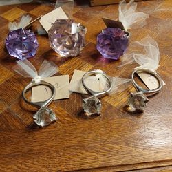 Lot of 6 Large Crystal Rings - $75 for ALL