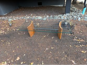 Clear glass coffee table