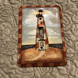 GE lightswitch cover lighthouse painted