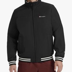 Black Champion mens Water Resistant Varsity Bomber Jacket BRAND NEW (Sizes: Small-XXL)- $80 (SHIPPING ONLY)