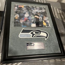 Seahawks Signed Quarterback Framed Picture 