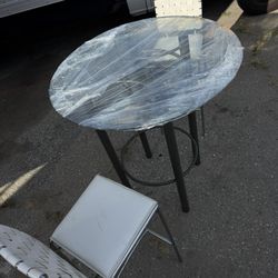 Round Glass Dining Table And 2 Chairs 