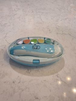 Safe Electric Baby Nail Trimmer & File Kit — Color-Coded Age Pads & Travel Case