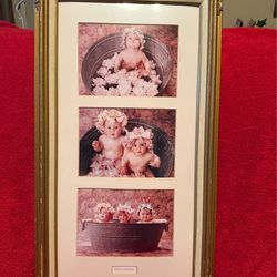 Vintage Anne Geddes Framed Baby Print Wall Art
