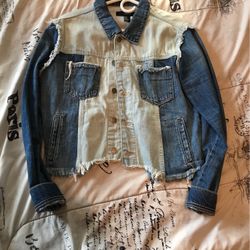 color block jean jacket
