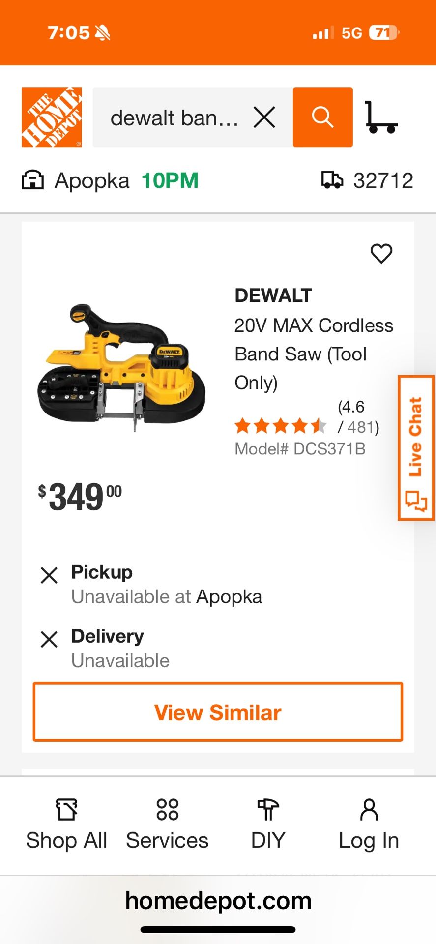 Dewalt 20 V Bansaw