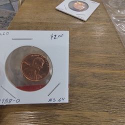 1988 D and P Penny MS 64