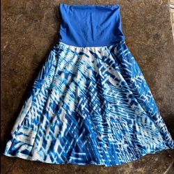 Large Women’s Blue White skirt dress Made in Turkey!  