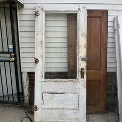 Antique Entry Door With Window 36 X 84 