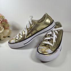 Converse Chuck Taylor All Star Gold Paint Chrome Sneakers for Women Size 6.