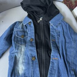 Brand New 4-5T Denim jacket with Hoodie