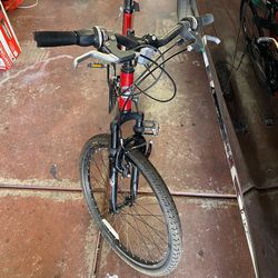 The Mongoose FSL (Full Suspension Ledge) 21-speed mountain bike,