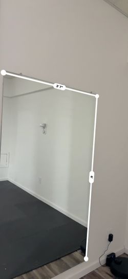 Clear 43 in. W x 72 in. H Oversized Rectangular Frameless Yoga Gym Mirror