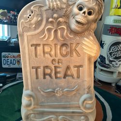 Vintage Halloween Trick or Treat Tombstone Blow Mold
