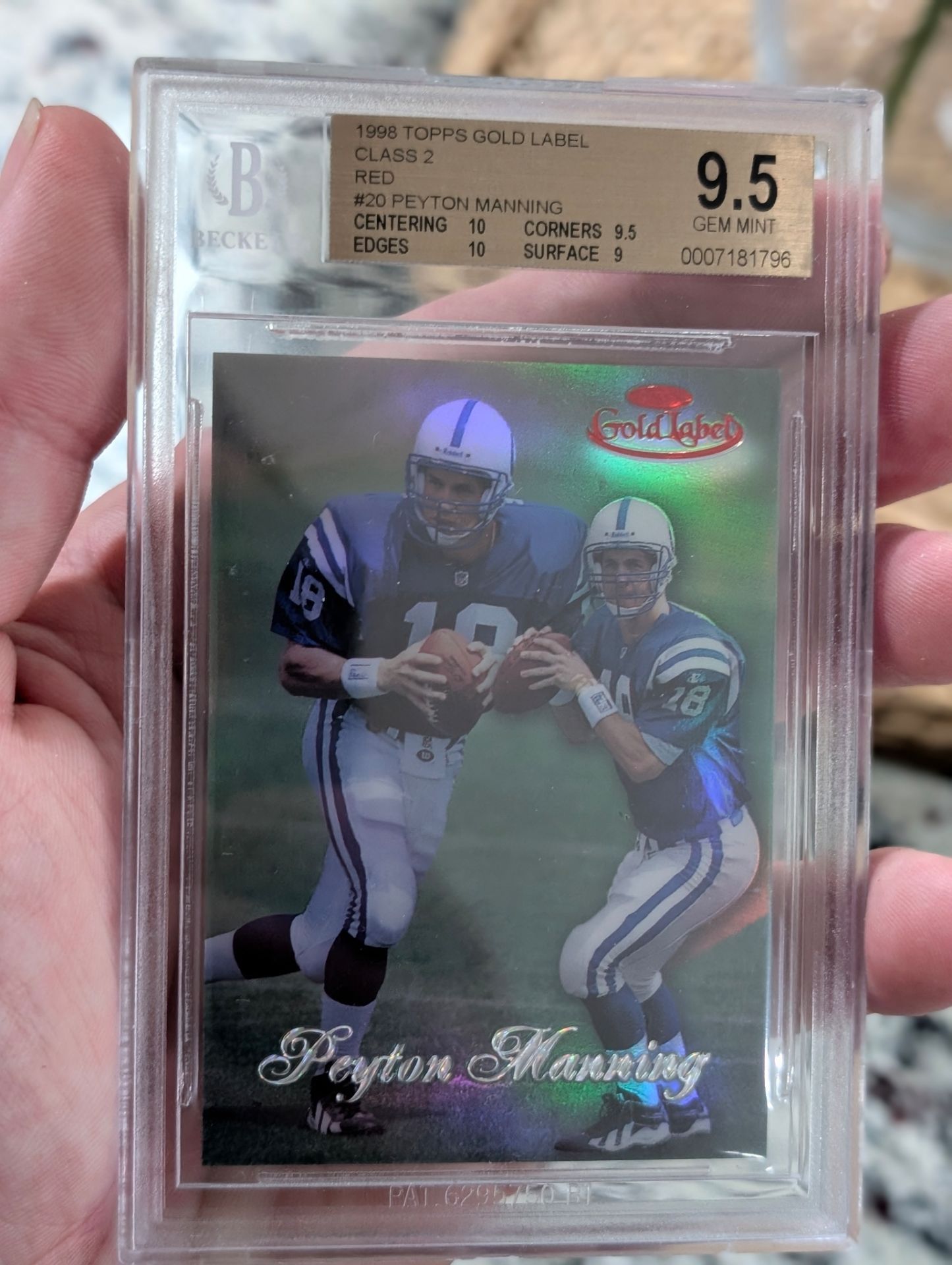 1998 Topps gold label red Peyton manning /50
