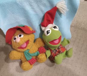 Muppets Christmas Fozzie & Kermit Plush Set