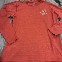 Sea Life Men’s Large Red Long Sleeve Athletic T-Shirt Aruba One Happy Island