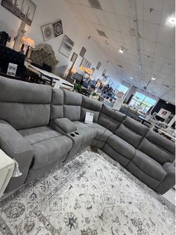 Next Gen Durapella Grey 6pc PWR Reclining Sectional