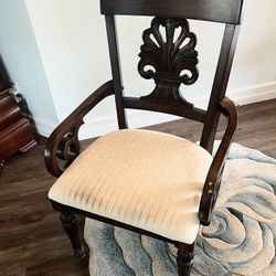 Ethan Allen Stationary Solid Wood Arm Chair - Recover Project