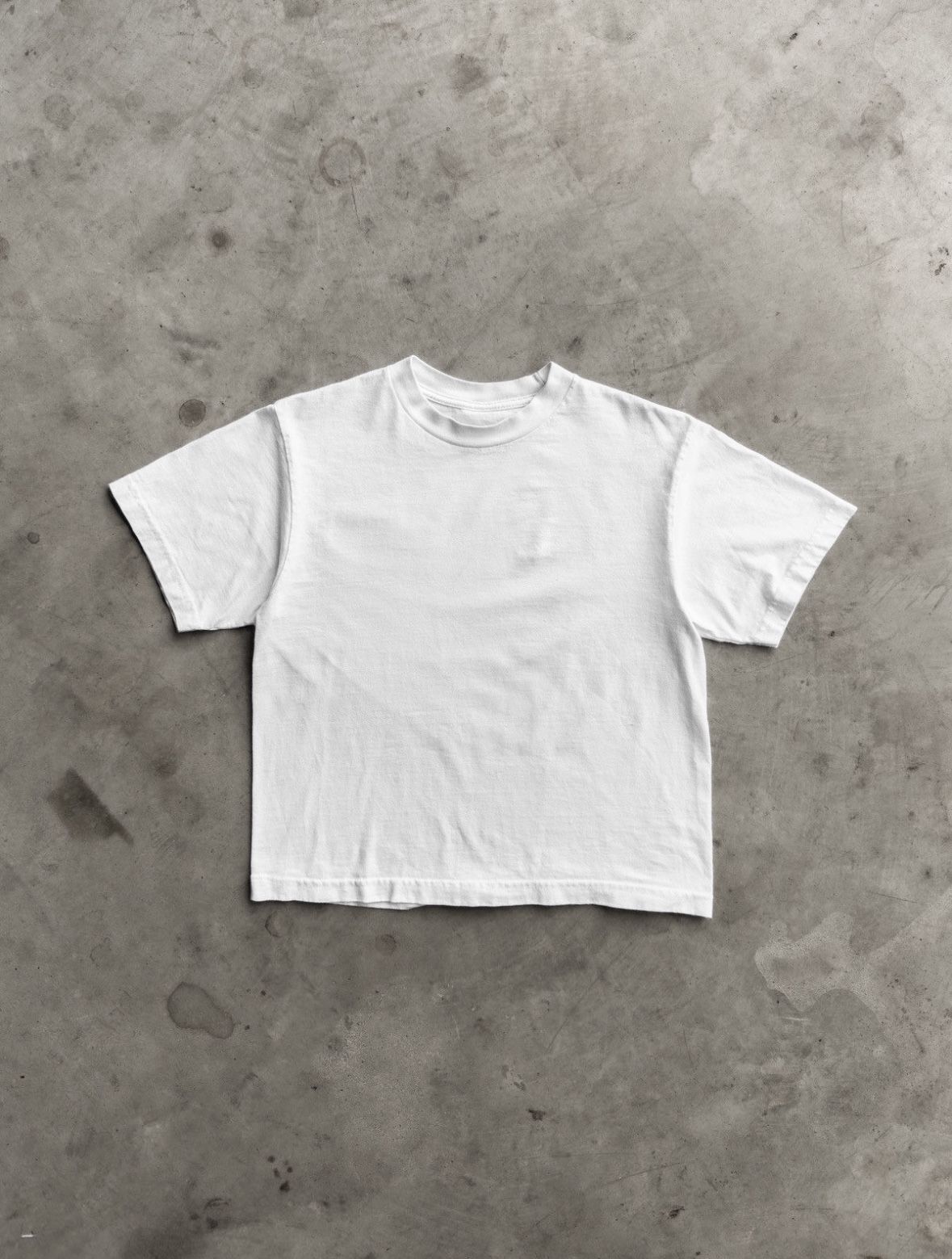 Cropped Boxy Blank White Tee - S