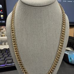 22” 10k Gold 7.5mm Hollow Miami Cuban Chain