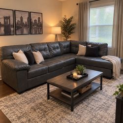 Gray L-Shaped Sectional Sofa