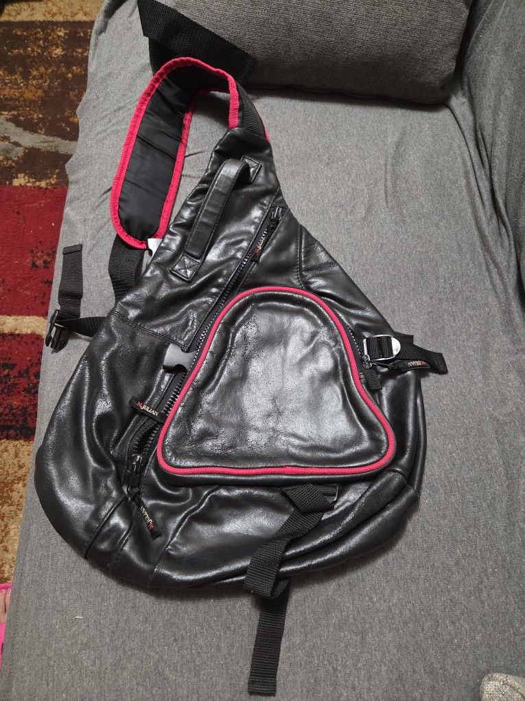Leather Crossbody Backpack