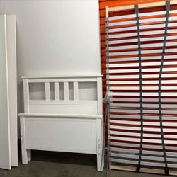 White IKEA Twin Bed -no mattress
