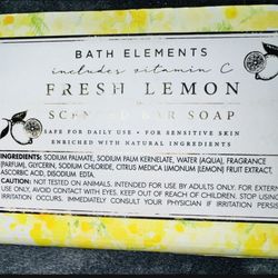 Bath Elements Fresh Lemon Scented Bar Soap Sensitive Skin