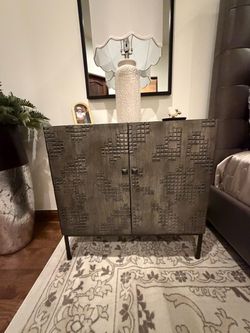Gray wood nightstands (2)