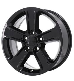 18" (5) Jeep Wrangler Gloss Black Wheels Rims Factory OEM