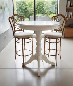 Bar heigh table and two bar stools/chairs
